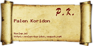 Palen Koridon névjegykártya